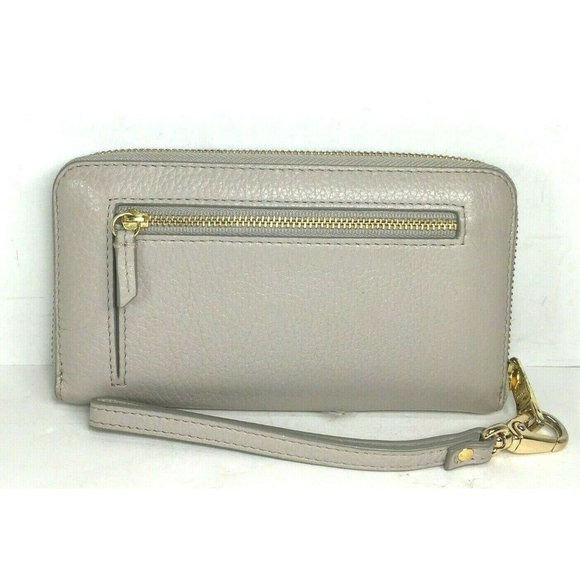 Fossil Gray Leather Multicolor Abstract Clutch Wristlet Wallet - Picture 2 of 12